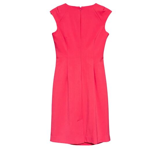 Calvin Klein Dress Women 6 Orange Scuba Pleated Front Career Office - Picture 2 of 8